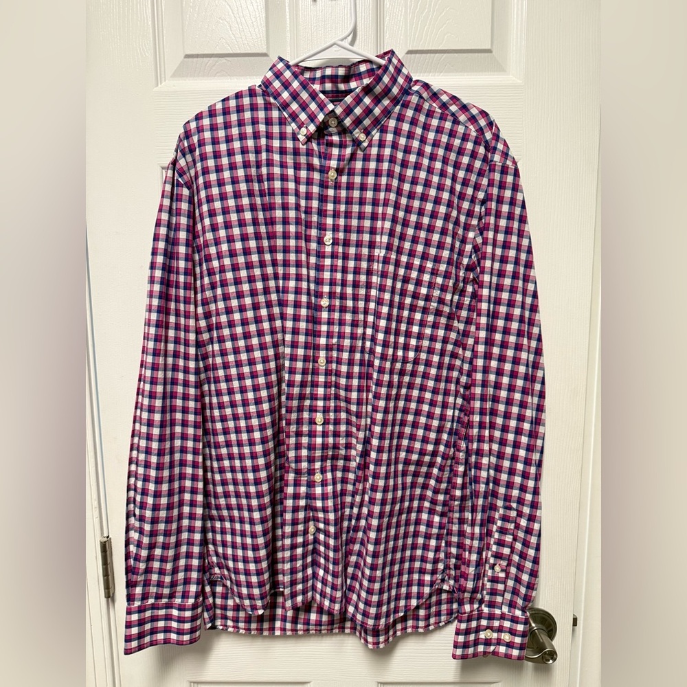 Jos. A. Bank Multicolor Checkered Button Down Shirt (Tailored Fit)